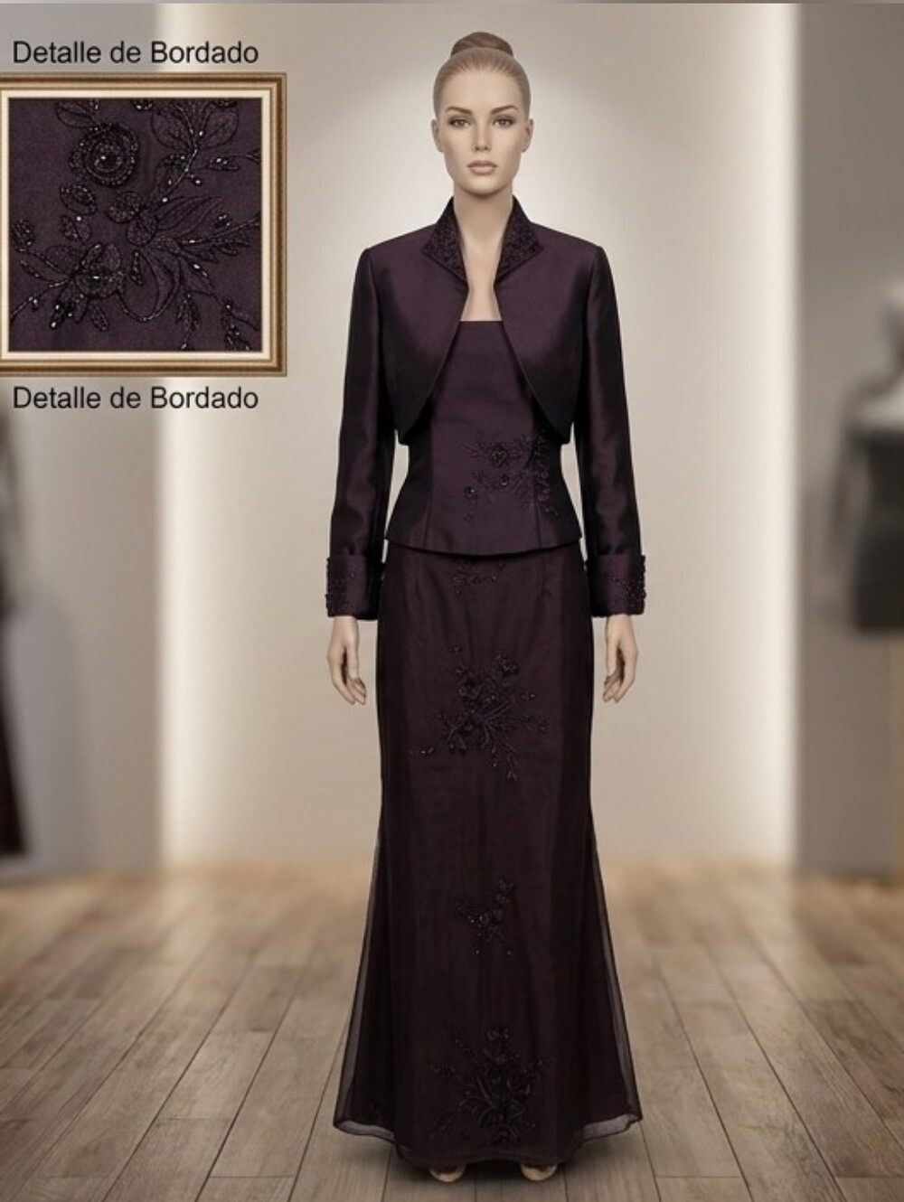 Vintage Jovani Mauve Satin Evening Gown